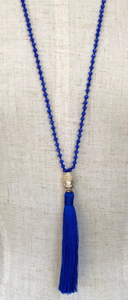 Blue deals tassel necklace